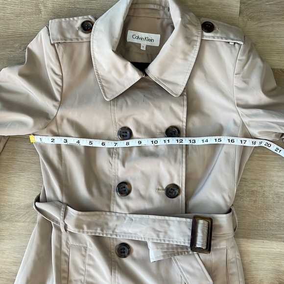 Calvin Klein Trench Coat Lined Water Resistant Tan Women's Size S - Picture 3 of 11